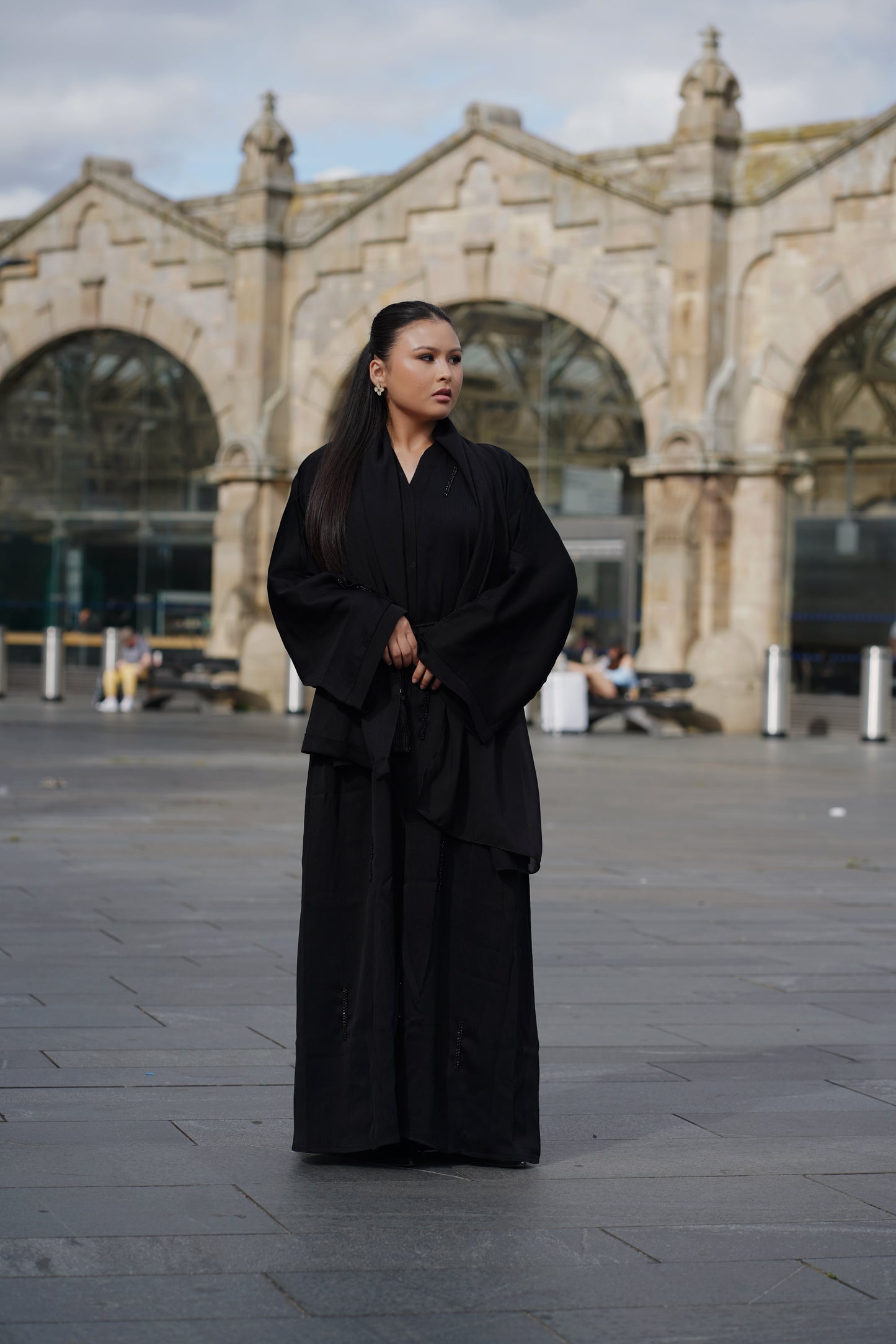 Black Embellished Closed Abaya